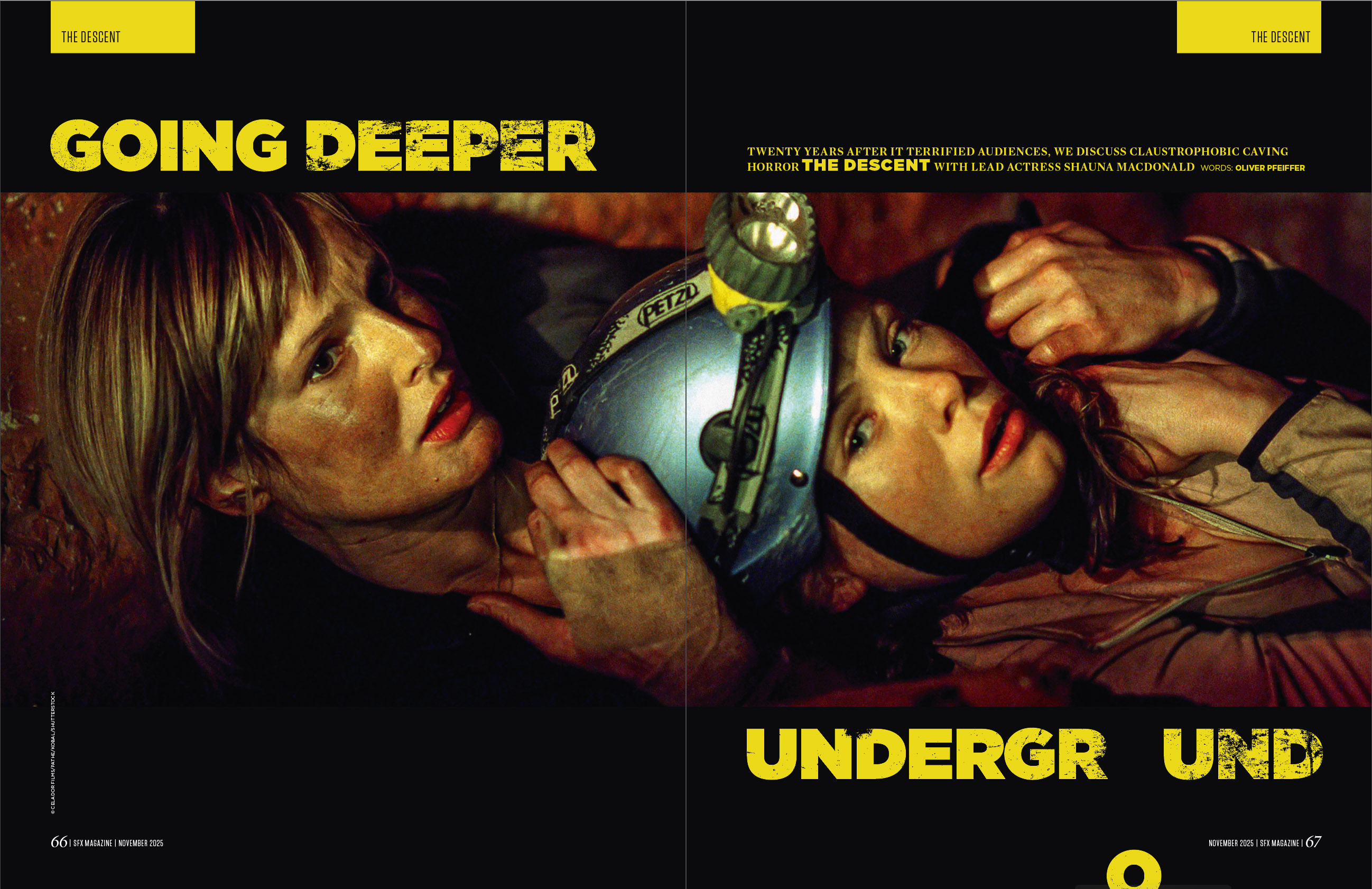 Two female cavers looking fearful.