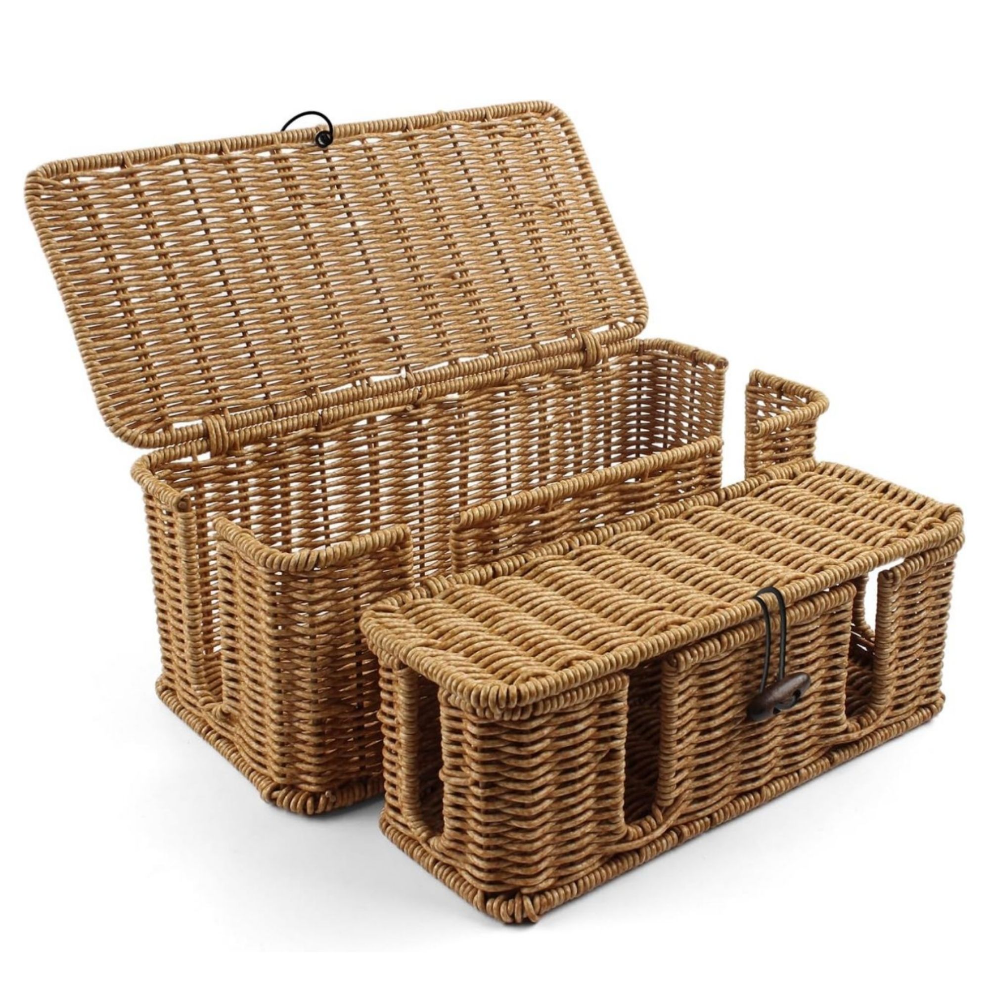 2 Pack Rattan Cable Management Box