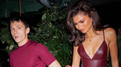 Tom Holland and Zendaya are seen on October 24, 2024 in New York City. 