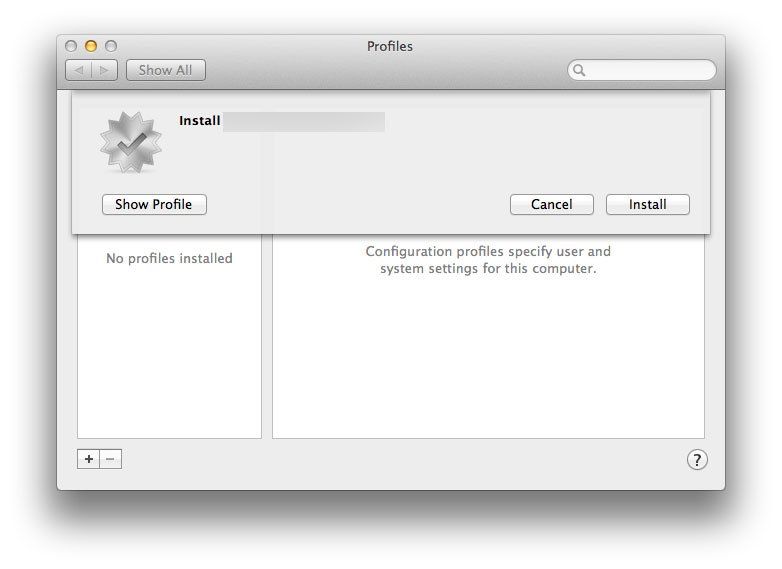 Install profile
