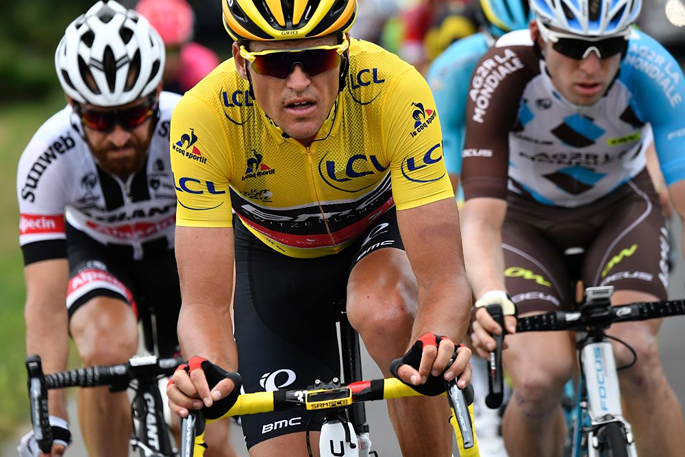Greg van Avermaet (BMC Racing) defends his race lead by attacking