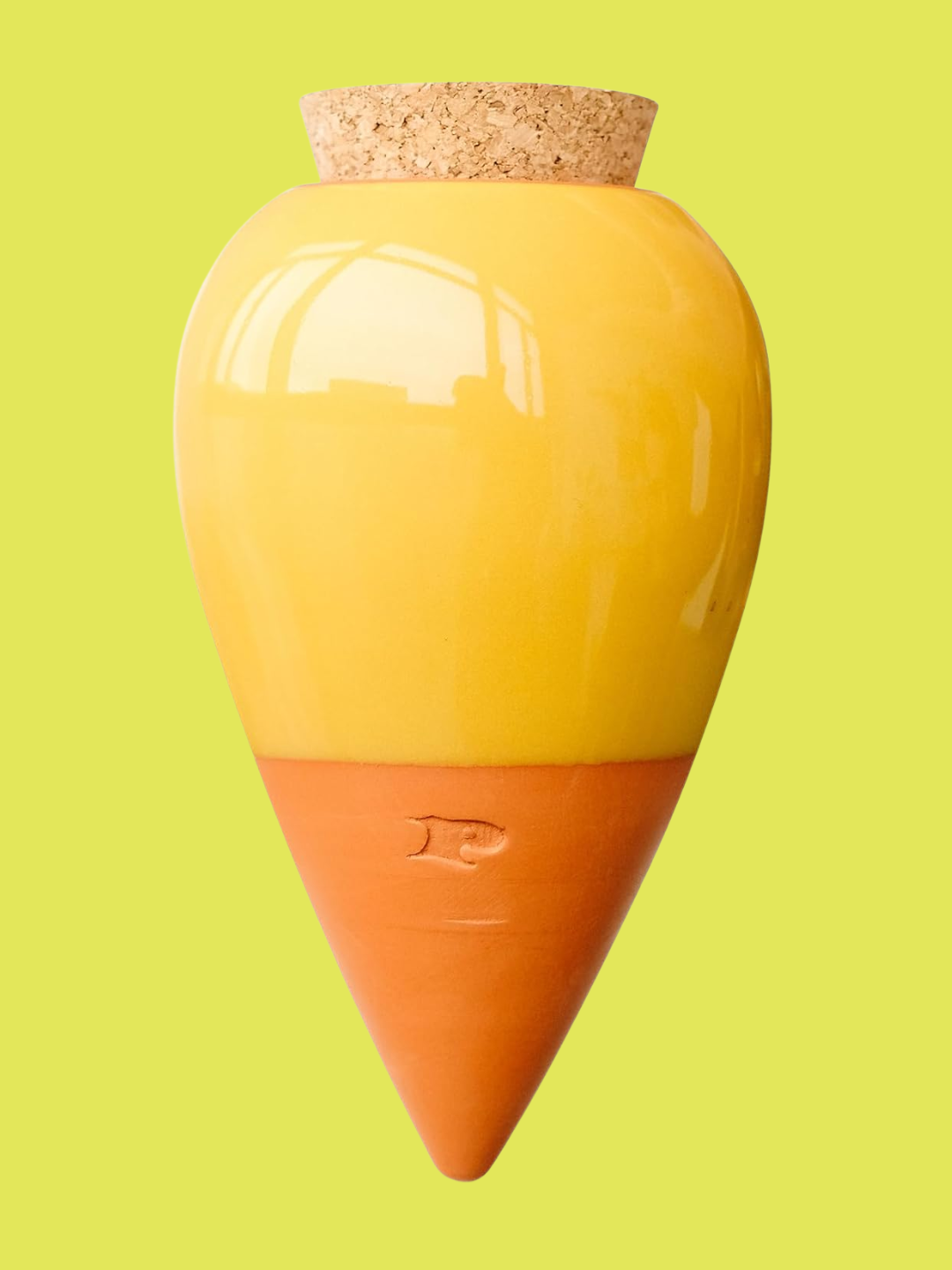 A terracotta and yellow olla from Pepin