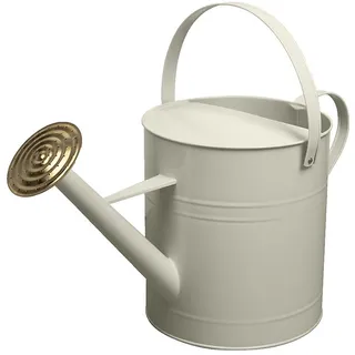 Simpa 9 Litre or 2 Gallon Cream Galvanised Watering Can With Brass Rose.