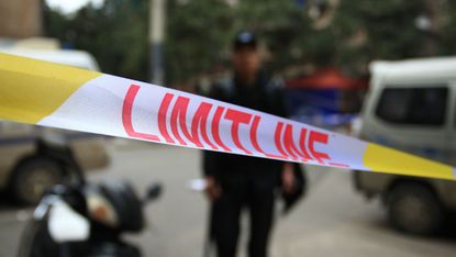 Chinese police crime scene tape