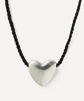 Sterling Silver Small Cord Heart Pendant Necklace