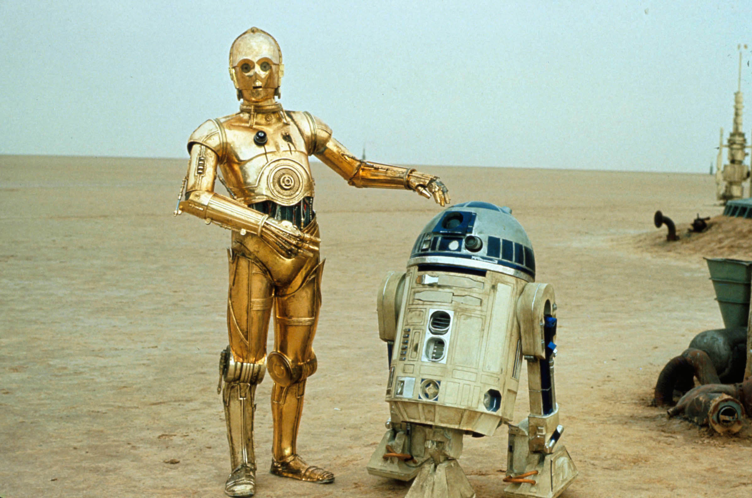C-3PO and R2-D2 from Star Wars.