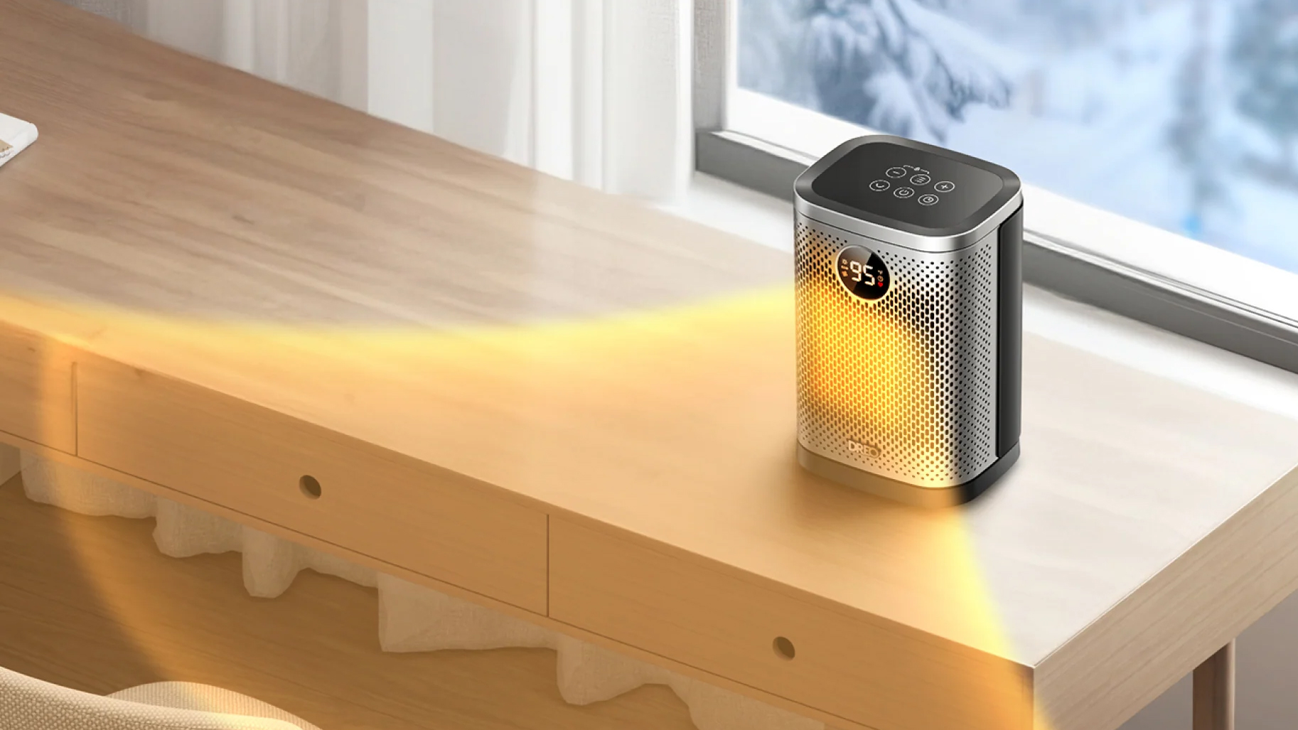 Dreo Heater Atom Core ceramic heater on a desktop