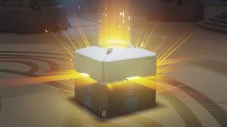 A shiny loot box glowing as opened