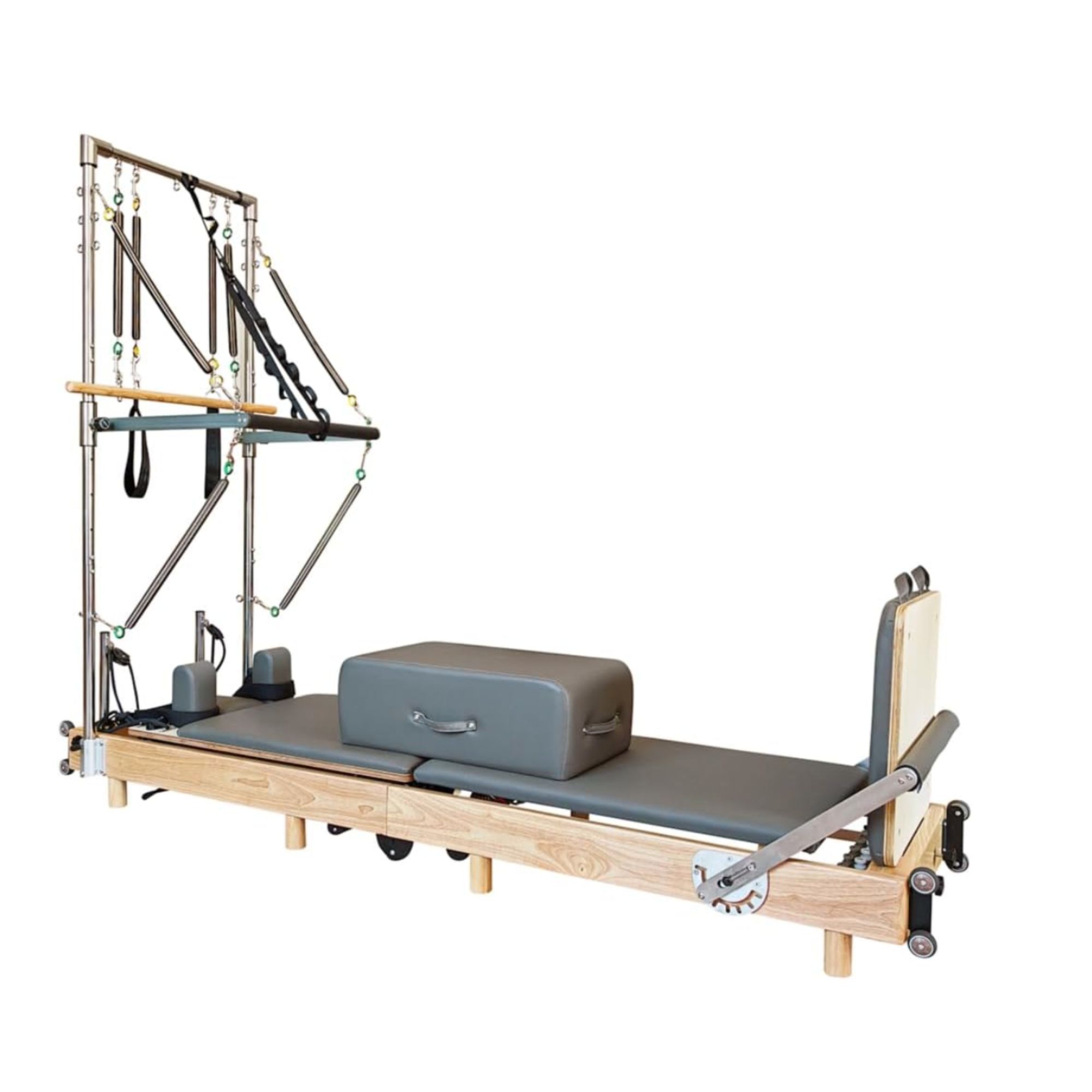 nexace Pilates Reformer Machine, Wood Foldable Pilates Machine Equipment for Home Workout