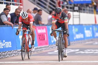 Greg Van Avermaet (BMC) sprints for 4th at 2018 Paris-Roubaix)