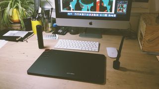 The best drawing tablets for kids, a photo of a tablet connected to a Apple iMac