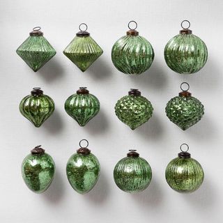 Balsam Hill green ornaments