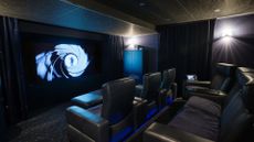 Home cinema with James Bond on screen