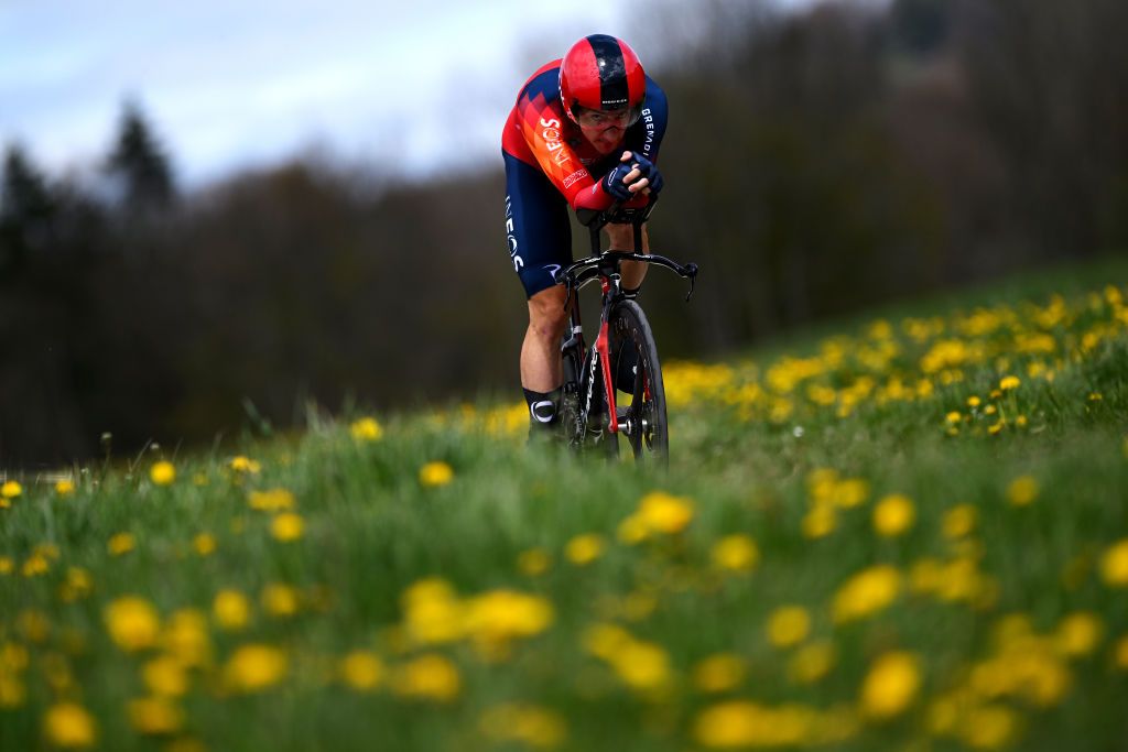 CHTELSAINTDENIS SWITZERLAND APRIL 28 Elia Viviani of Italy and Team INEOS Grenadiers sprints during the 76th Tour De Romandie 2023 Stage 3 a 1875km individual time trial stage from ChtelSaintDenis to ChtelSaintDenis UCIWT on April 28 2023 in ChtelSaintDenis Switzerland Photo by Dario BelingheriGetty Images