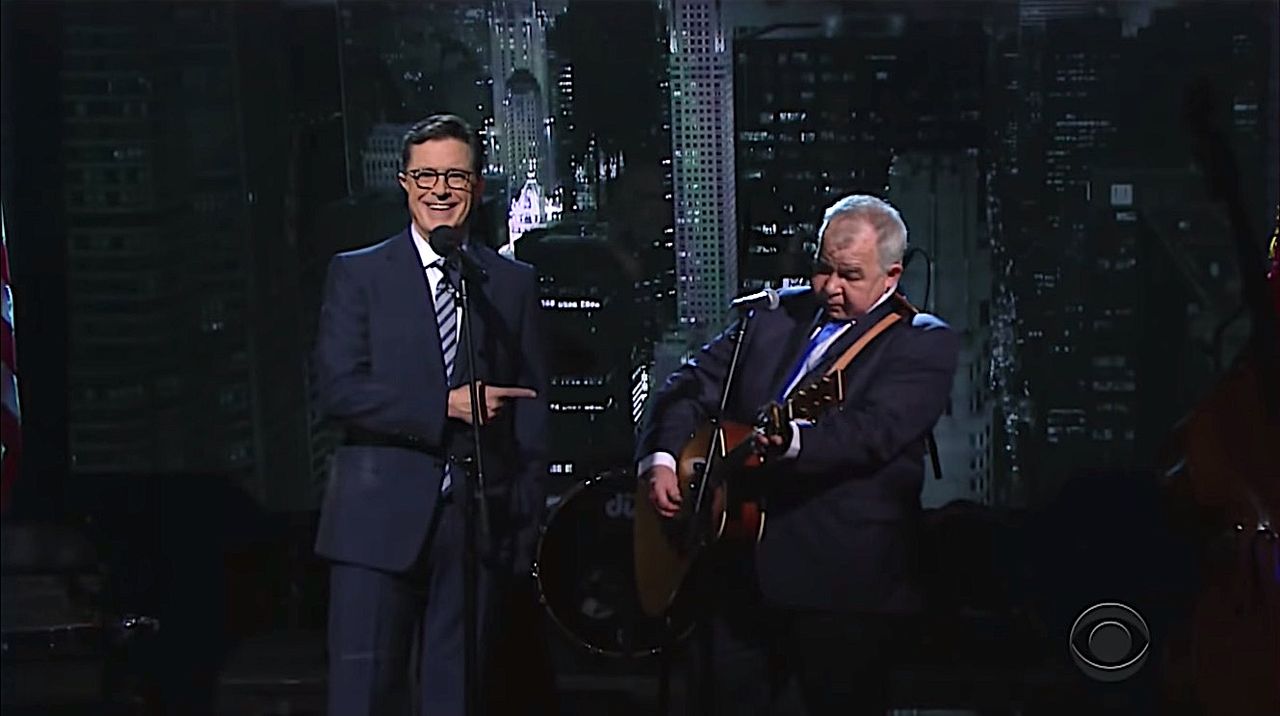 Stephen Colbert and John Prine