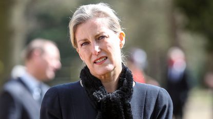 Sophie, Countess of Wessex attends Sunday Service at the Royal Chapel of All Saints, Windsor, following the announcement on Friday April 9th of the death of Prince Philip, Duke of Edinburgh