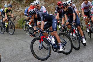 Ineos Grenadiers’ Egan Bernal descends cautiously during stage 1 of the 2020 Tour de France