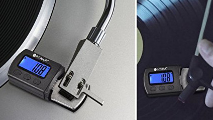 tracking weight gauge on a vinyl record