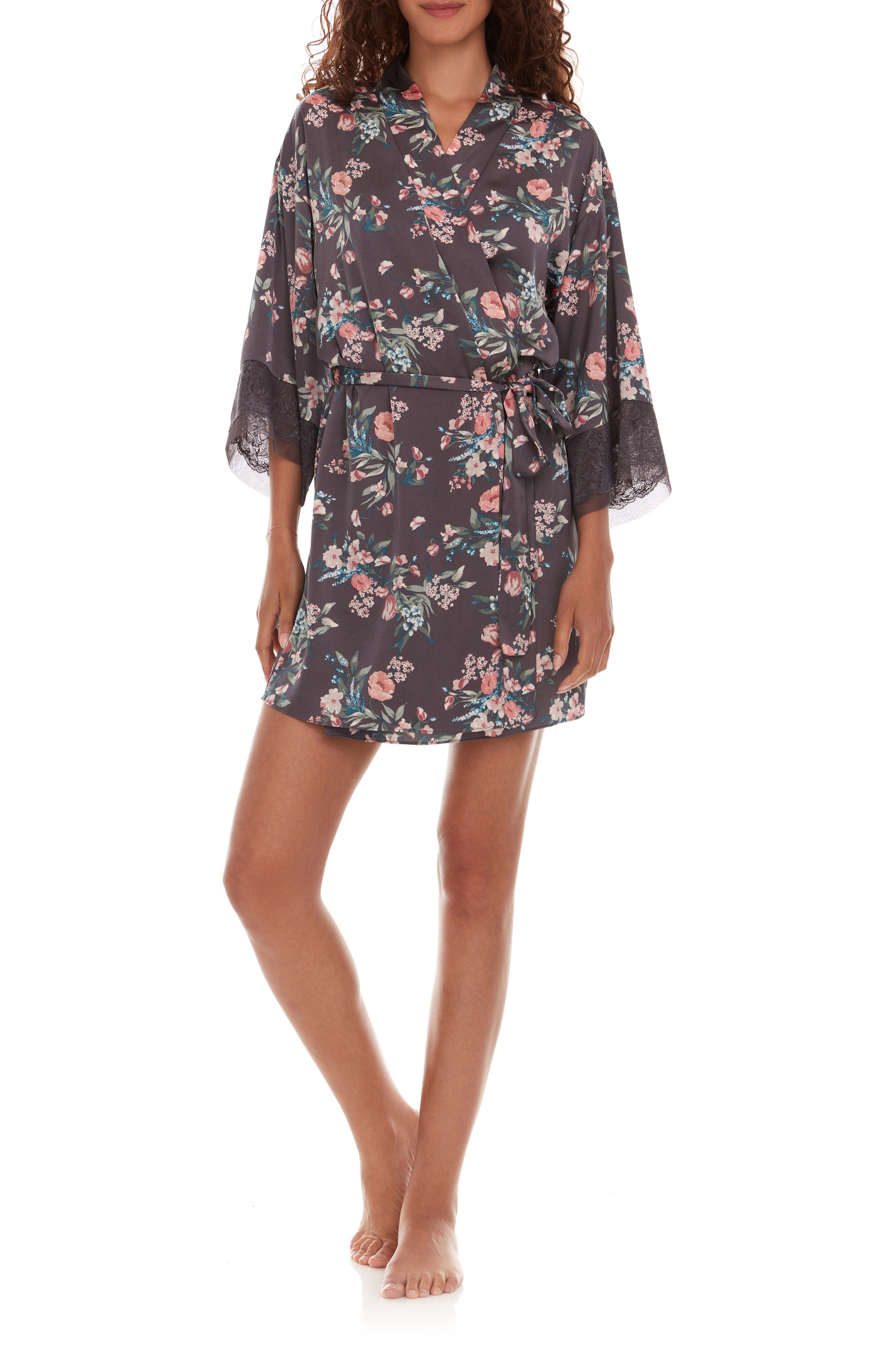 Andrea Floral Lace Trim Robe