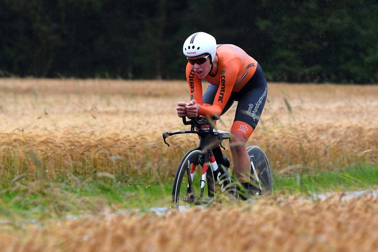 Ellen van Dijk (Netherlands) riding to the win