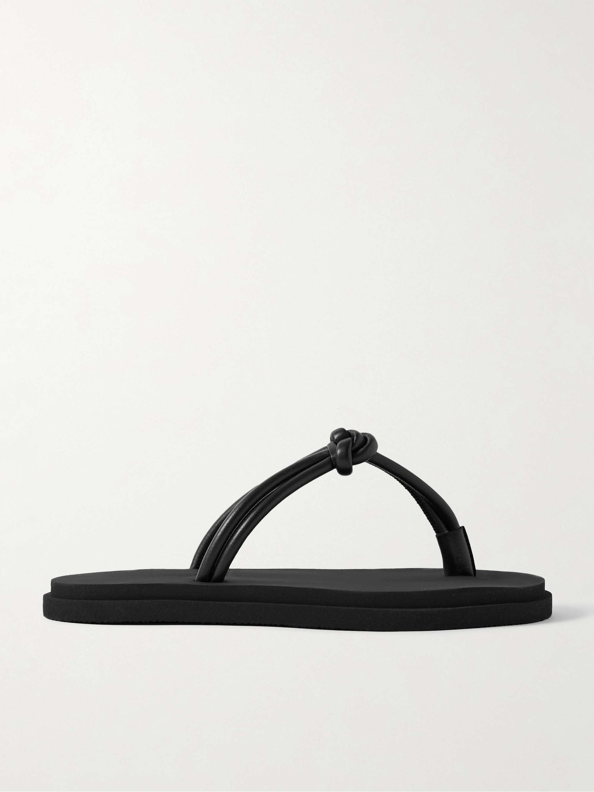 Knot Leather Flip Flops
