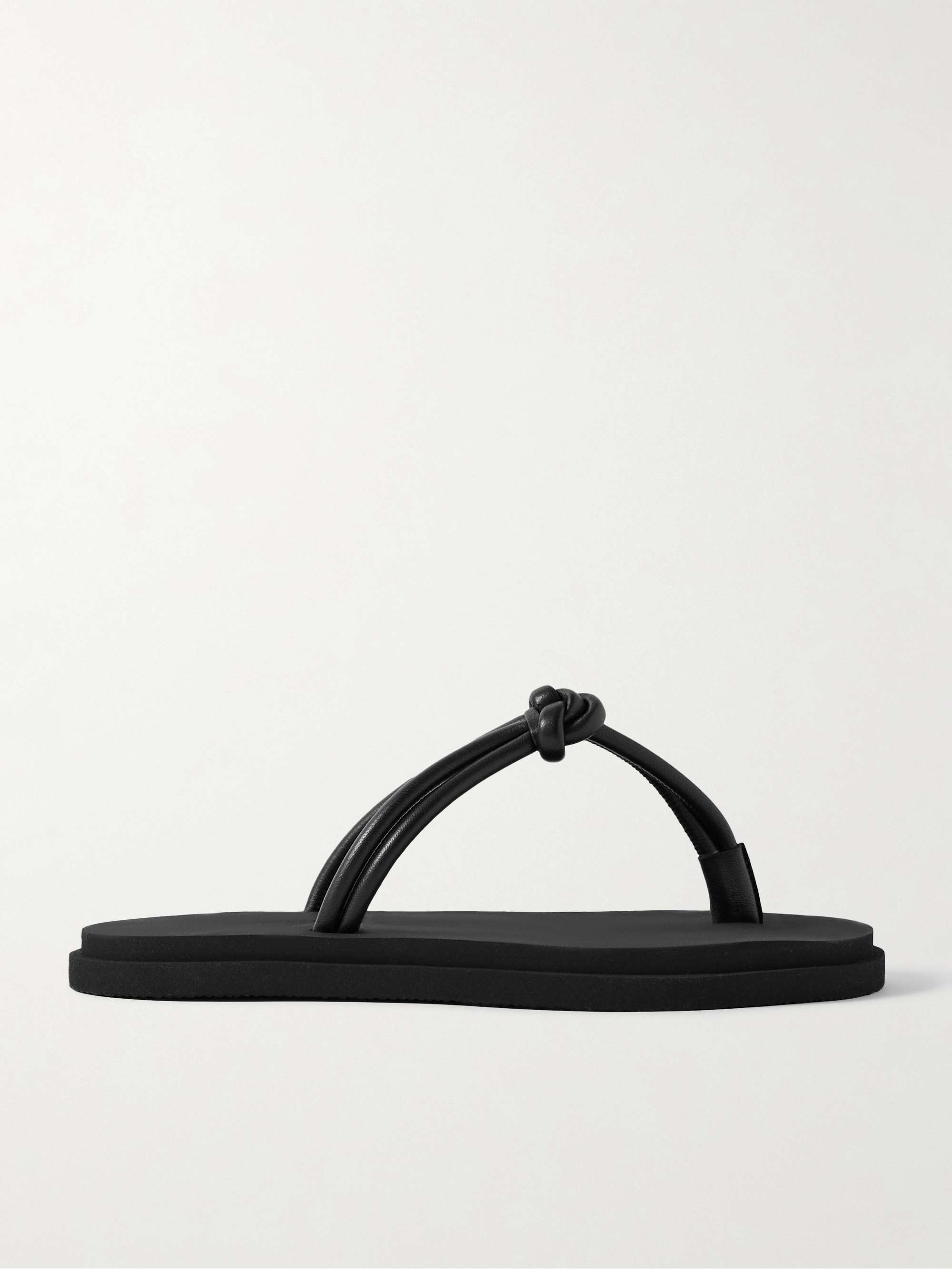 Knot Leather Flip Flops