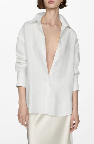 MANGO, Samari Linen Button-Up Shirt