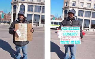 typography homeless signs