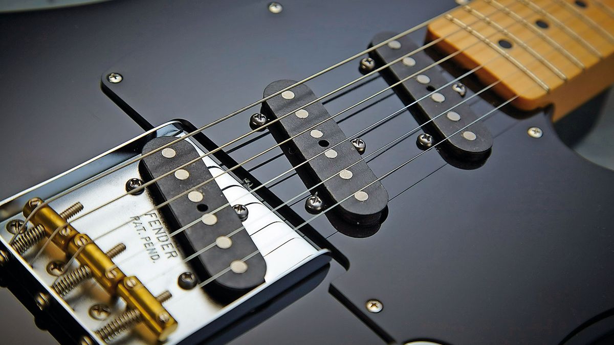 The unusual trio of Tele bridge single coils that give the Triple its name
