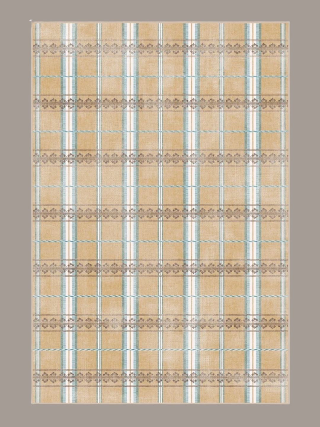 Ruggable x Morris &amp;amp; Co., Hanover Check Natural Rug in Chequered Yellow