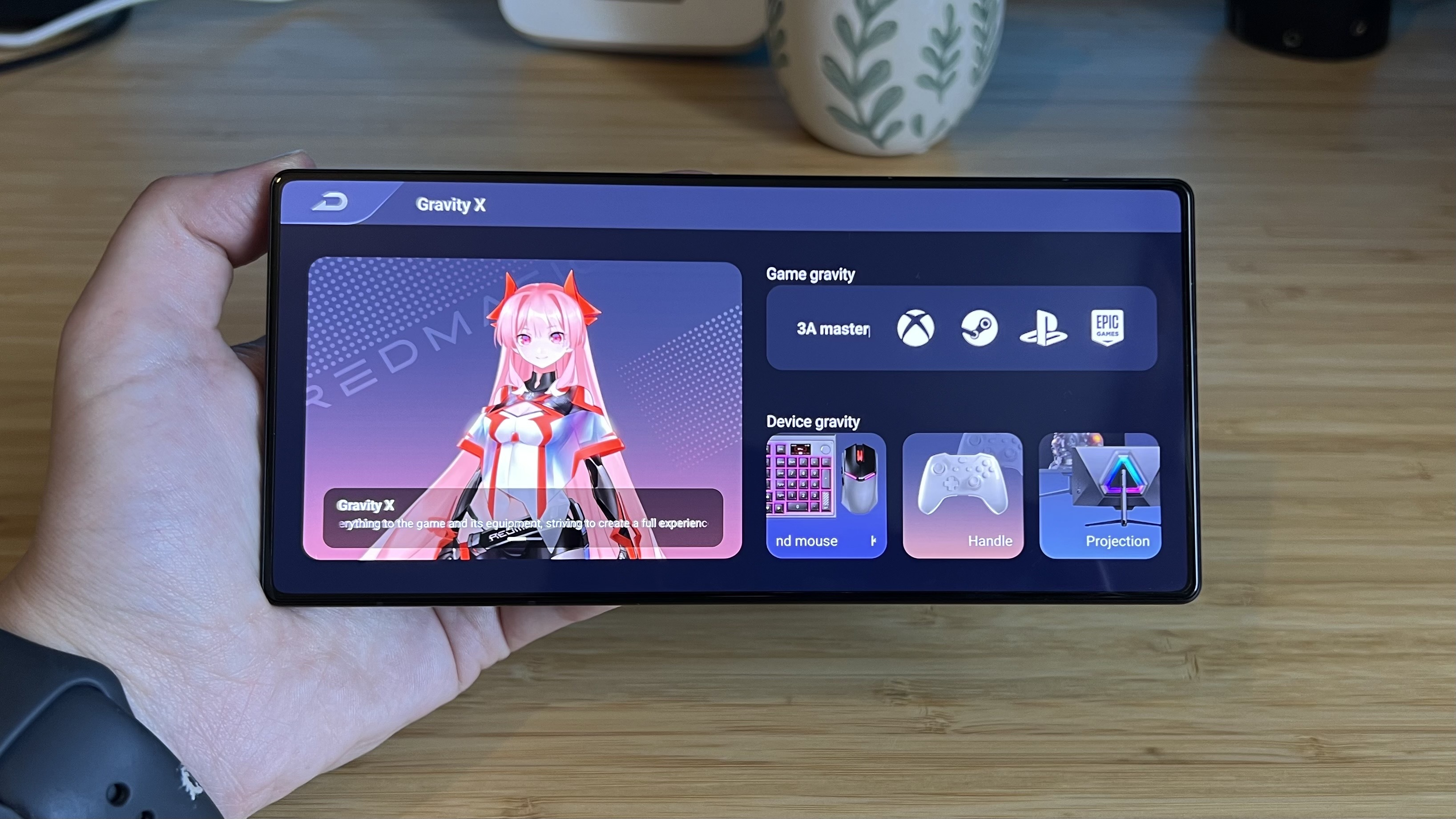 Gravity X software running on the RedMagic 11S Pro gaming phone
