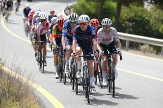 GRANADA SPAIN AUGUST 25 LR David Gaudu of France and Team GroupamaFDJ and Adam Yates of The United Kingdom and UAE Team Emirates compete in the breakaway during the La Vuelta 79th Tour of Spain 2024 Stage 9 a 1785km stage from Motril to Granada UCIWT on August 25 2024 in Granada Spain Photo by Dario BelingheriGetty Images