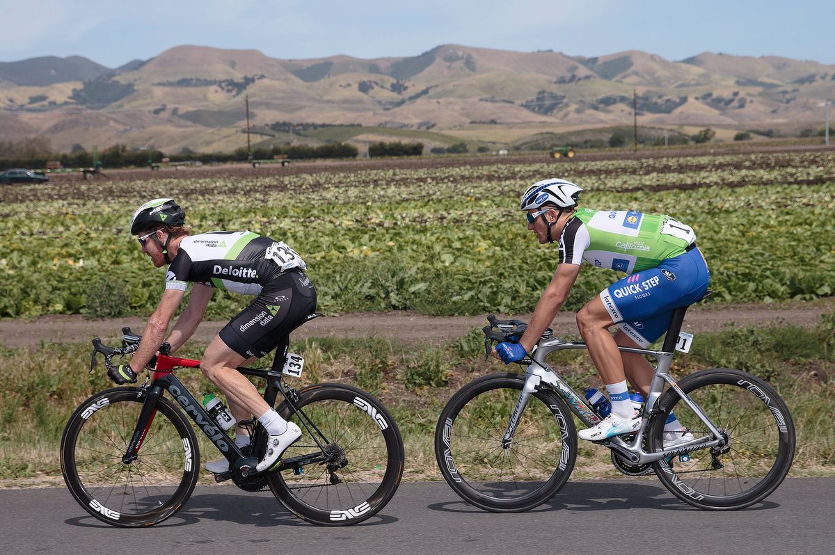 Tyler Farrar is tracked by Marcel Kittel