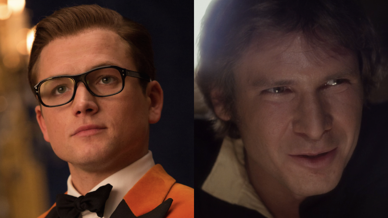 Taron Egerton in Kingsman and Harrison Ford in Star Wars: A New Hope