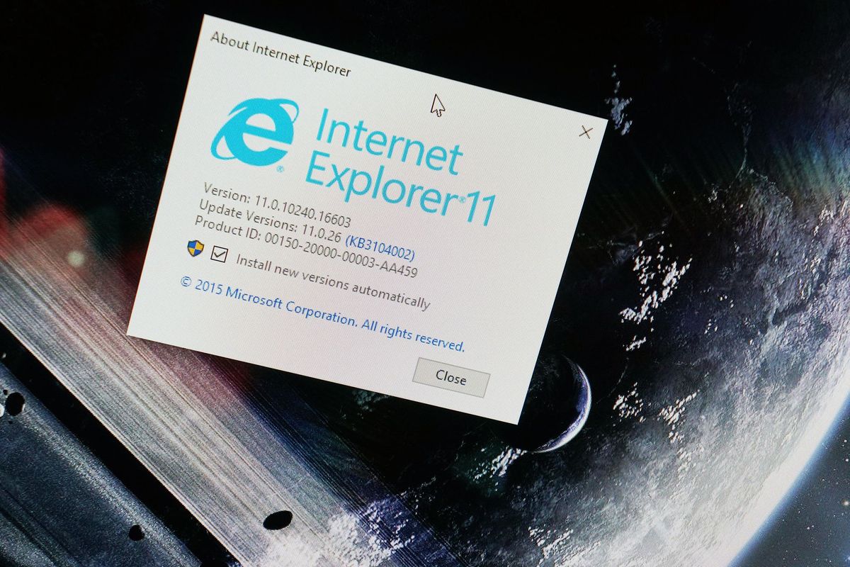 Internet Explorer 11 about page