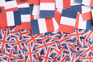 French flags and Union Jacks