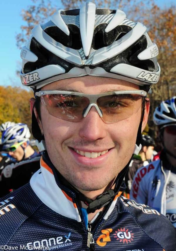 Luke Keough (Champion p/b Keough Cyclocross) before winning both the U-23 and Elite races.