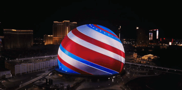 A GIF of The Sphere's 250th celebration. 