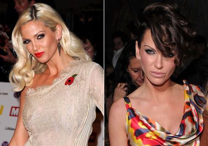 Sarah Harding new dark hair at London Fashion Week