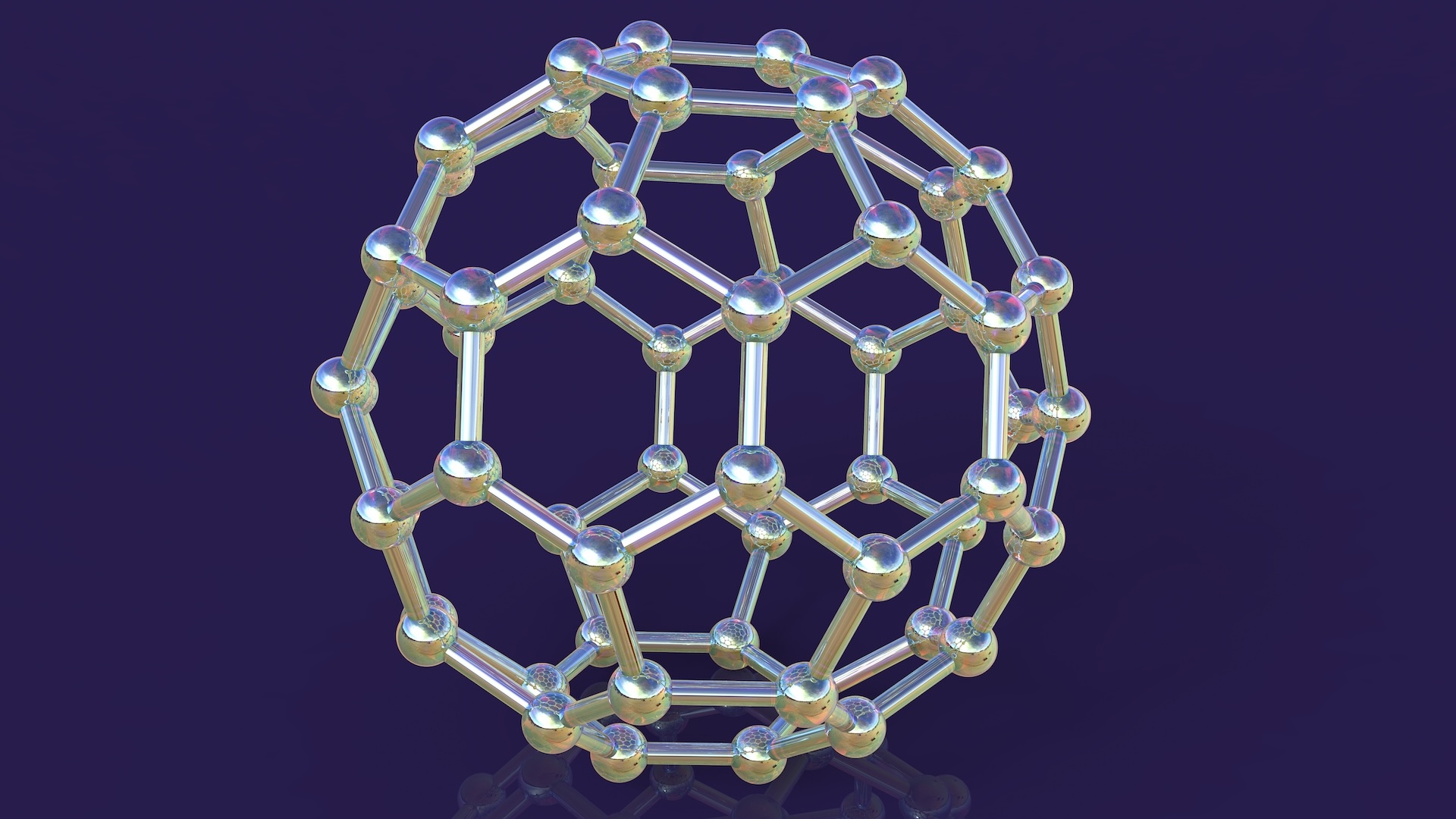 an illustration of a buckminsterfullerene molecule