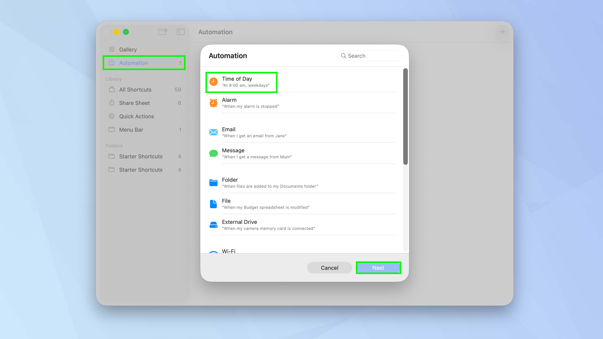 How to set up Apple shortcuts on Mac