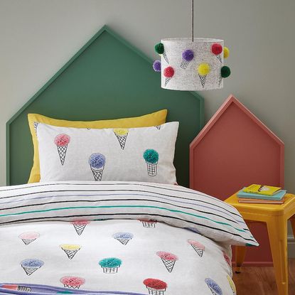 kids bedroom ice cream bedding and lamp