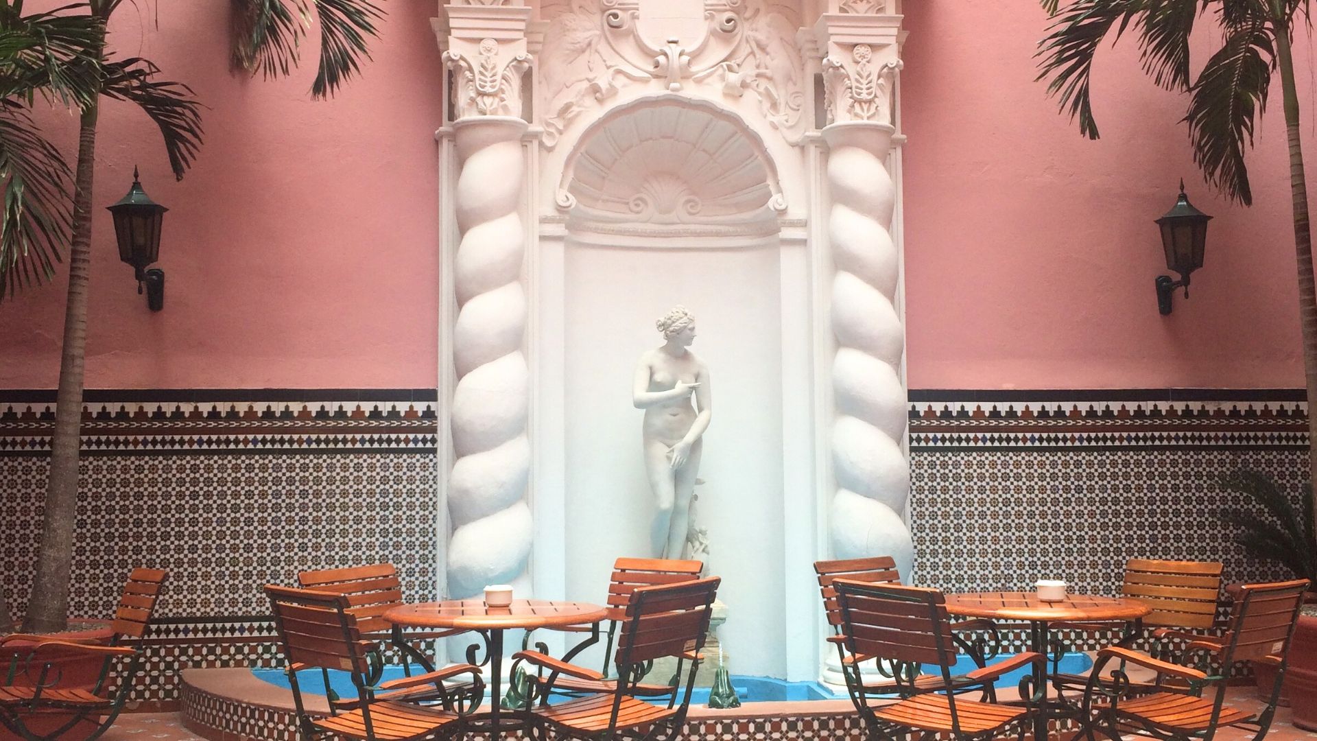 Terrace cafe at Hotel Sevilla, Havana, Cuba