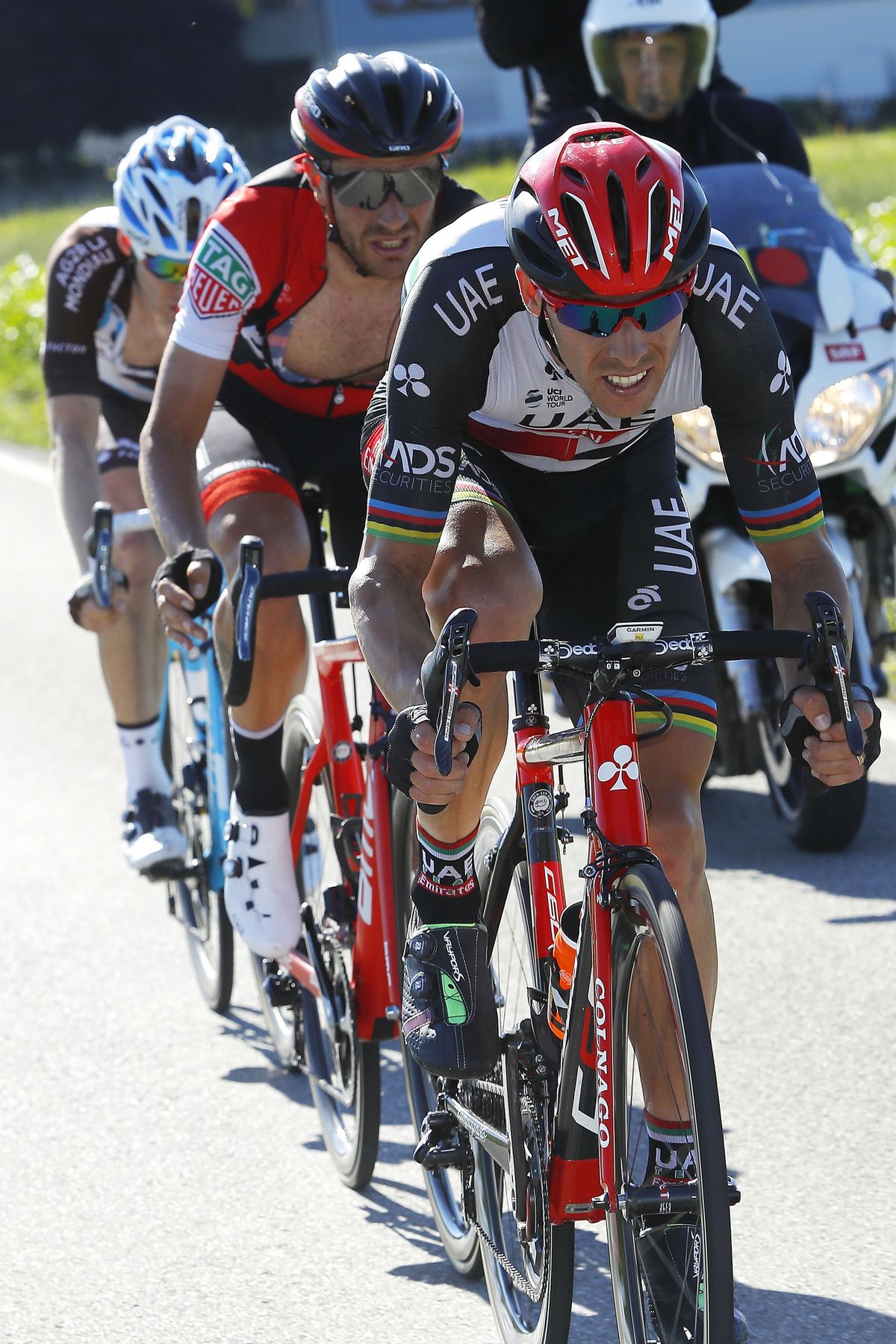 Rui Costa tries an attack on stage 2 of the Tour de Suisse.