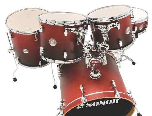 The floor tom legs can raise the playing head to seated eye level