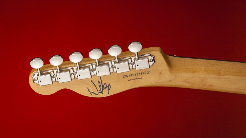 Wilko's signature is classily positioned on the back of the headstock