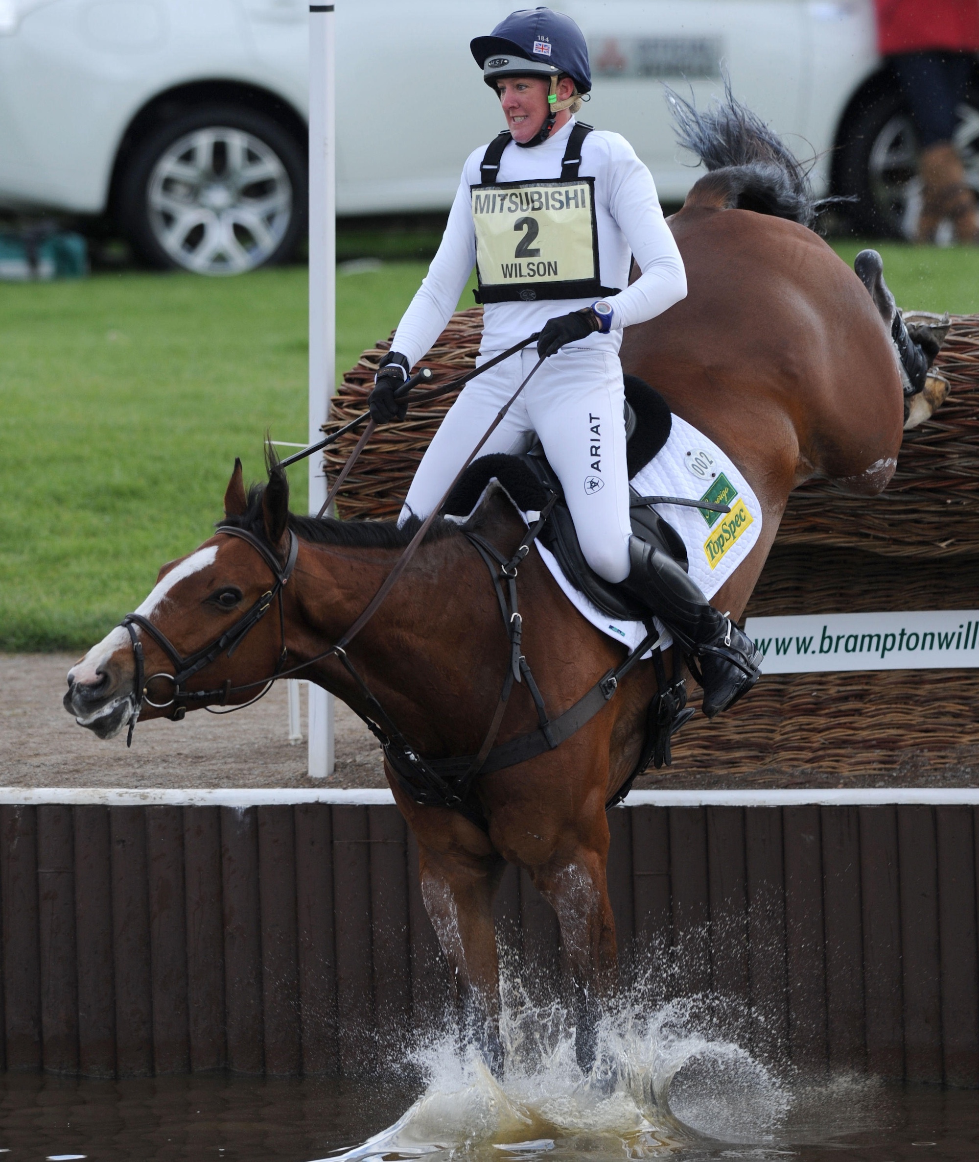 Nicola wilson and One Two Many jumping down into water