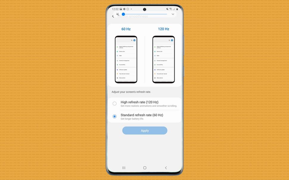 s20 5g refresh rate