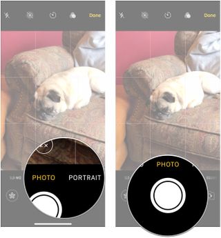 Choose photo or video type, take photo or video