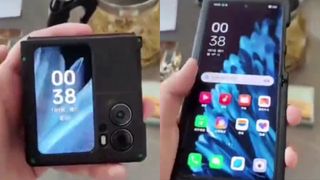 Screen grabs of the OPPO Find N2 Flip closed and open